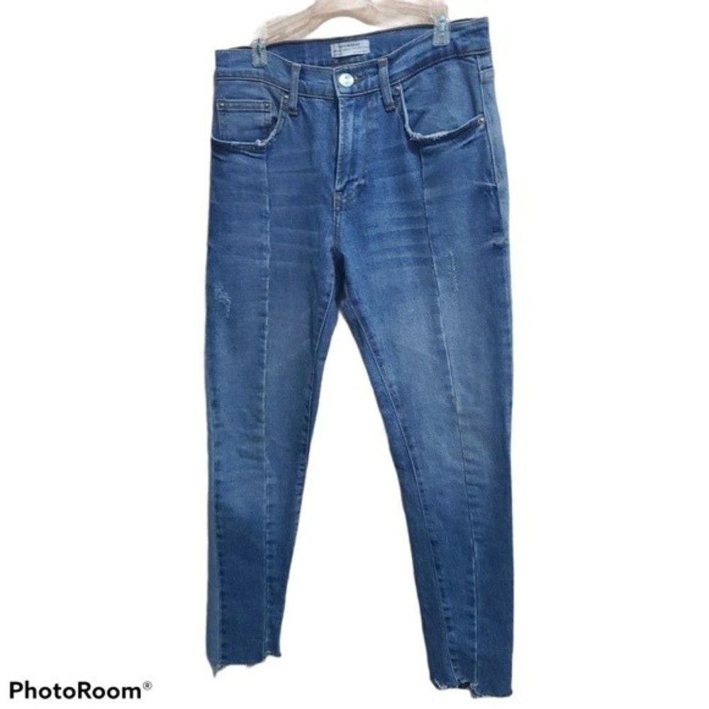 Zara high rise raw hem jeans 2